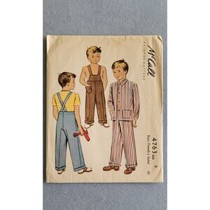 McCALLS Pattern--4763 Vintage Boys Overall & jacket (1 view each) Pattern--Sz 6